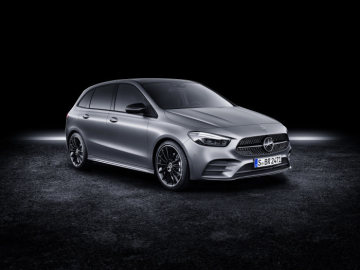 Mercedes-Benz B-Class, designo mountain grey magno, AMG styling