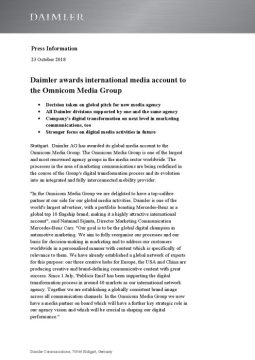 Daimler awards international media account to the Omnicom Media Group