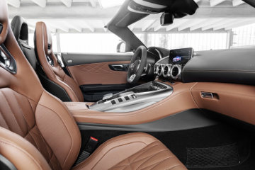 Mercedes-AMG GT C Roadster (2018), Brilliant blue, AMG performance seat, Leather exclusiv brown