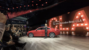 Mercedes-Benz is celebrating the world premiere of the new CLA, the US premiere of the EQC and the US premiere of the Vision UR BANETIC: Britta Seeger, Member of the Board of Management of Daimler AG, responsible for Mercedes-Benz Cars Marketing  &  Sales presenting the new CLA.