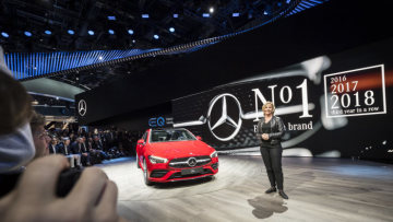 Mercedes-Benz is celebrating the world premiere of the new CLA, the US premiere of the EQC and the US premiere of the Vision UR BANETIC: Britta Seeger, Member of the Board of Management of Daimler AG, responsible for Mercedes-Benz Cars Marketing  &  Sales presenting the new CLA.