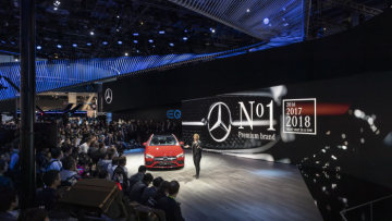 Mercedes-Benz is celebrating the world premiere of the new CLA, the US premiere of the EQC and the US premiere of the Vision URBANETIC: Britta Seeger, Member of the Board of Management of Daimler AG, responsible for Mercedes-Benz Cars Marketing  &  Sales presenting the new CLA.