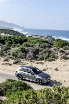 Mercedes-Benz GLC (X253), 2019, designo selenite grey magno, saddle brown leather interior