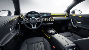 Mercedes-Benz CLA Shooting Brake, X118, 2019, interior, sun yellow