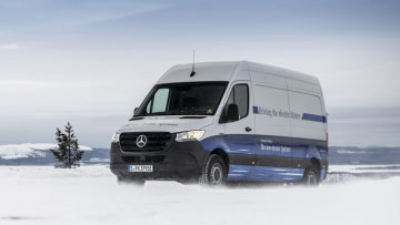 Winter trials Mercedes-Benz eSprinter in Sweden.