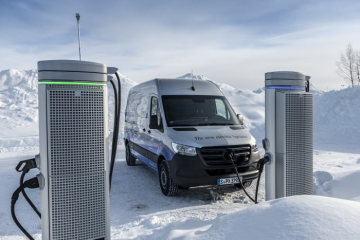 Winter trials Mercedes-Benz eSprinter in Sweden.