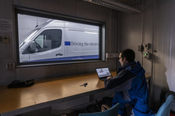Winter trials Mercedes-Benz eSprinter in Sweden.
