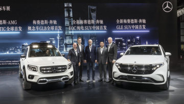 EQC (electricity consumption combined: 20.8 – 19.7 kWh/100 km; CO2 emissions combined: 0 g/km)    *Electric energy consumption and range have been determined on the basis of Regulation (EC) No. 692/2008. Electric energy consumption and range depend on the vehicle configuration.  A 220 4MATIC (fuel consumption combined: 6.6-6.5 l/100 km; CO2 emissions combined: 151-148 g/km)**  Mercedes-AMG GT C Roadster (fuel consumption combined: 12.5 l/100 km; CO2 emissions combined: 284 g/km)**   Mercedes-AMG E 53 Coupé (fuel consumption combined: 8.8-8.7 l/100 km; CO2 emissions combined: 203-200 g/km)**  Mercedes-Benz S 560 e (fuel consumption combined: 2.6-2.5 l/100 km; CO2 emissions combined: 59-57 g/km, electricity consumption combined: 20.3-20.0 kWh/100 km)**  **The stated figures were determined in accordance with the prescribed measuring method. These are the "NEDC CO2 figures" according to Art. 2 No. 1 Implementing   Regulation (EU) 2017/1153. The fuel consumption figures were calculated based on these figures. Further information on the vehicles on offer, including the WLTP values, can be found for each country at www.mercedes-benz.com